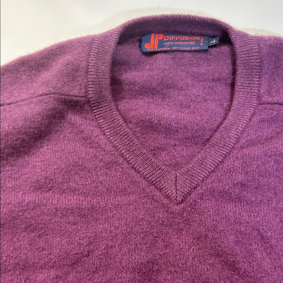 Purple Cashmere Men's Sweater - Picture 4 of 16